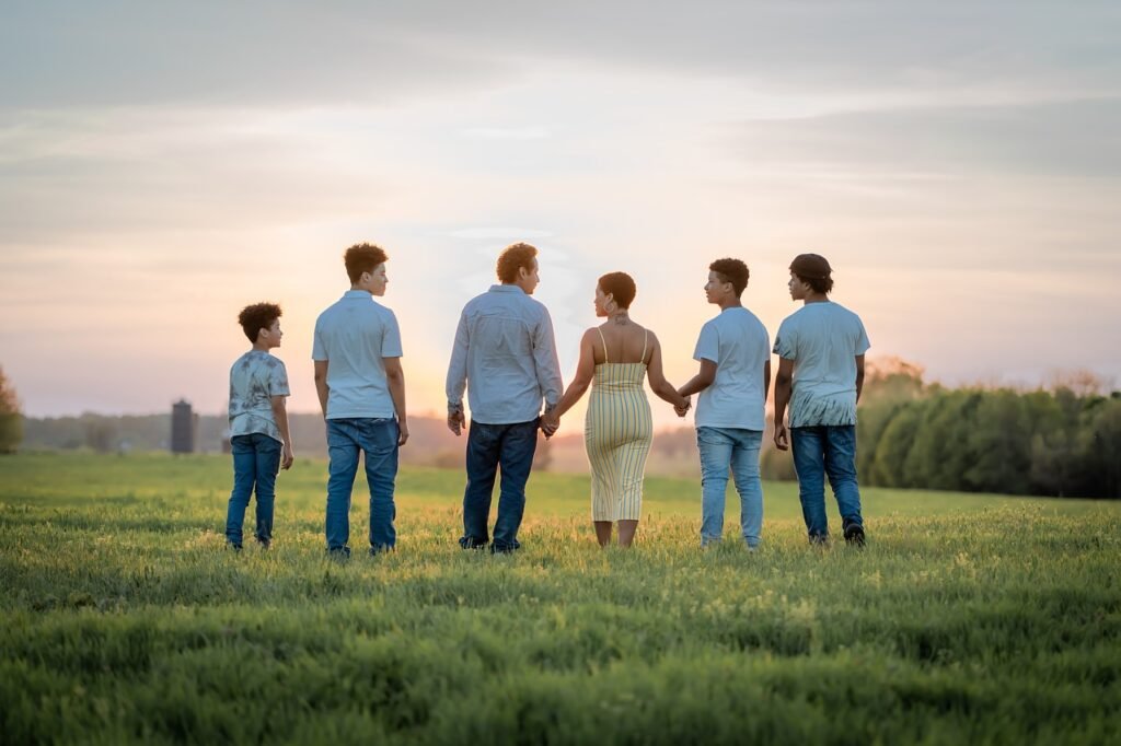 family, sunset, field, portrait, people, poc, bipoc, family, family, nature, family, family, family
